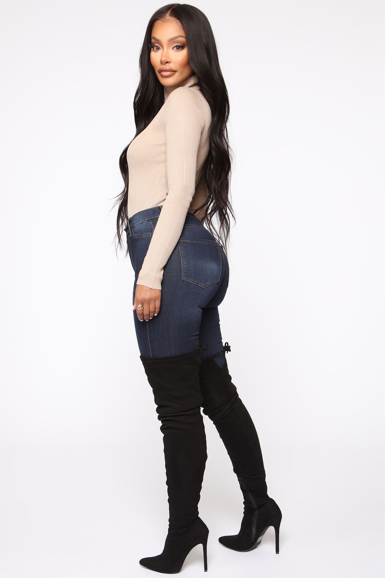 Classic High Waist Skinny Jeans Dark Denim Fashion Nova