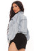 Don't Pop My Bubble Cropped Denim Jacket - Medium Wash