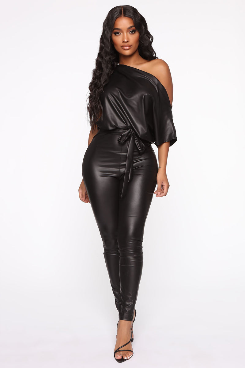 Want You Back Pu Jumpsuit Black Fashion Nova Jumpsuits Fashion Nova 1309