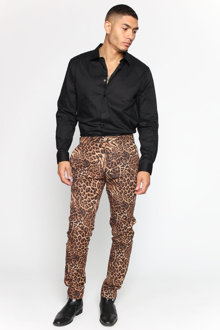 men's leopard jeans