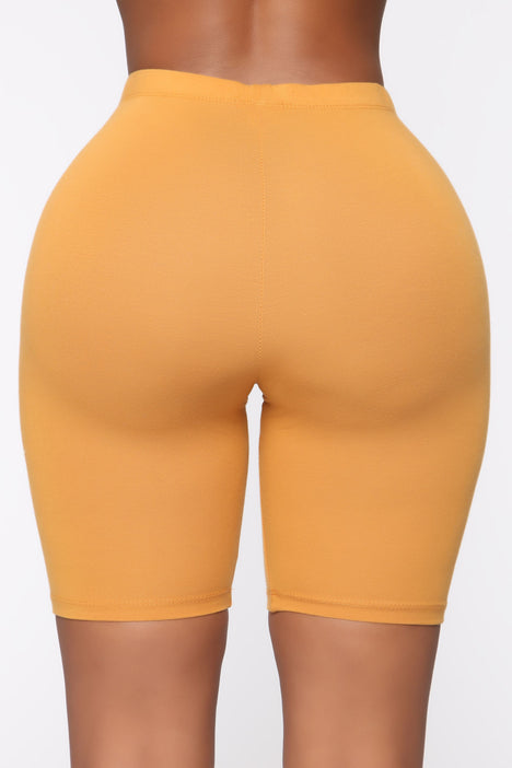 Natalee Biker Shorts - Mustard, Shorts 