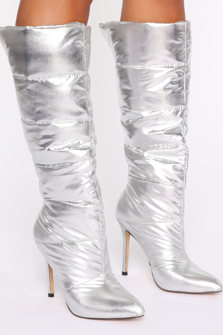 fashion nova silver boots