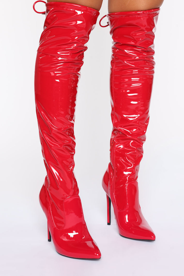 red boots fashion nova