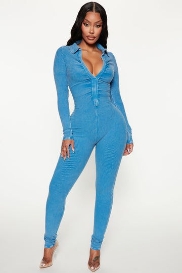 Ruffle Detail Denim Jumpsuit - Style Me Boutique