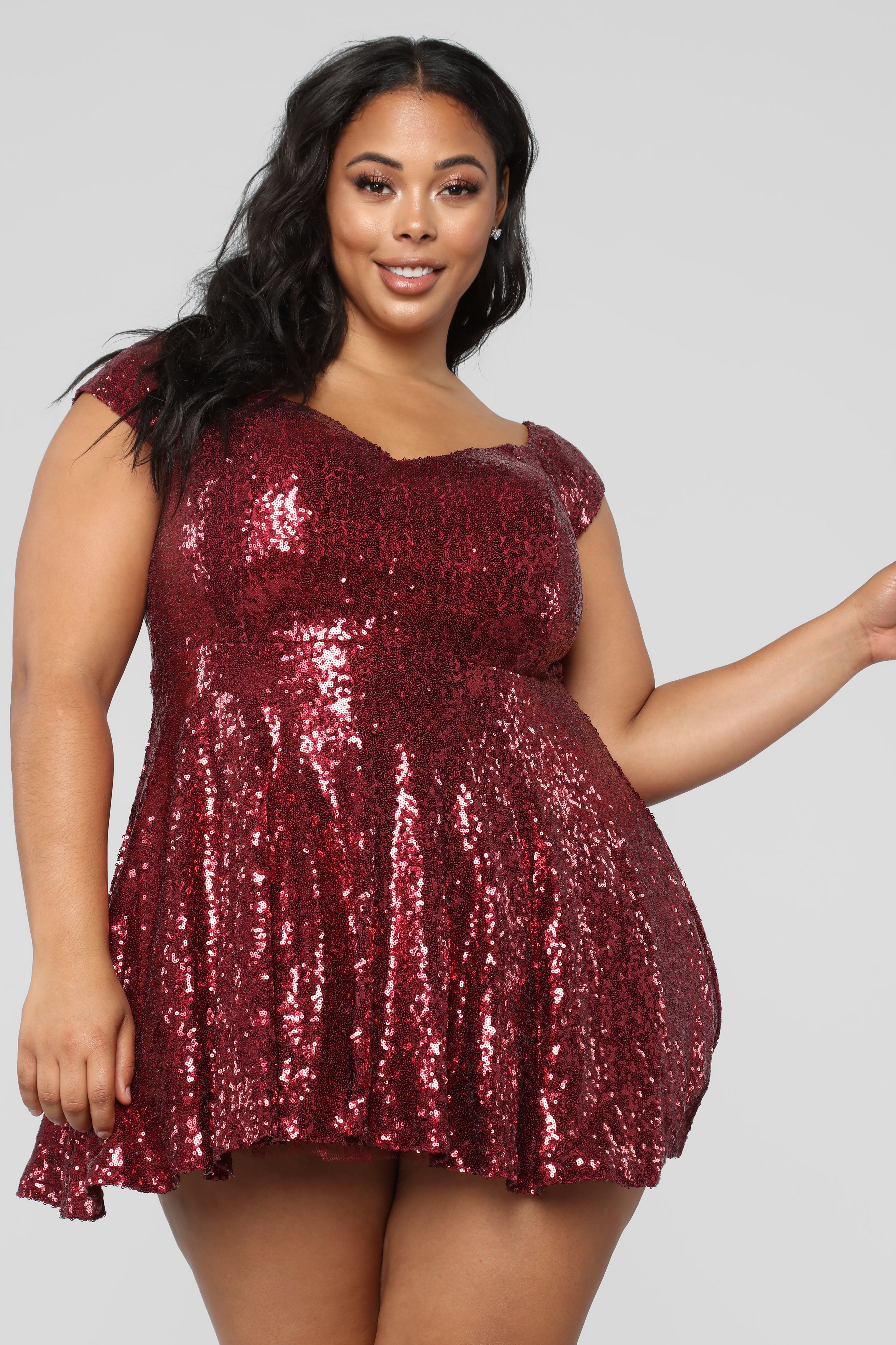 I'm Intrigued Sequin Dress - Burgundy – Fashion Nova