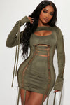 Yovanna Mini Dress Set - Olive