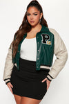 Walk The Hallways Varsity Jacket - Green/combo