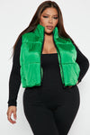 Can't Handle It Puffer Vest - Kelly Green