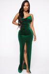 Your Best Shot Velvet Maxi Dress - Hunter