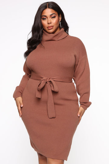 plus size long sleeve sweater dress