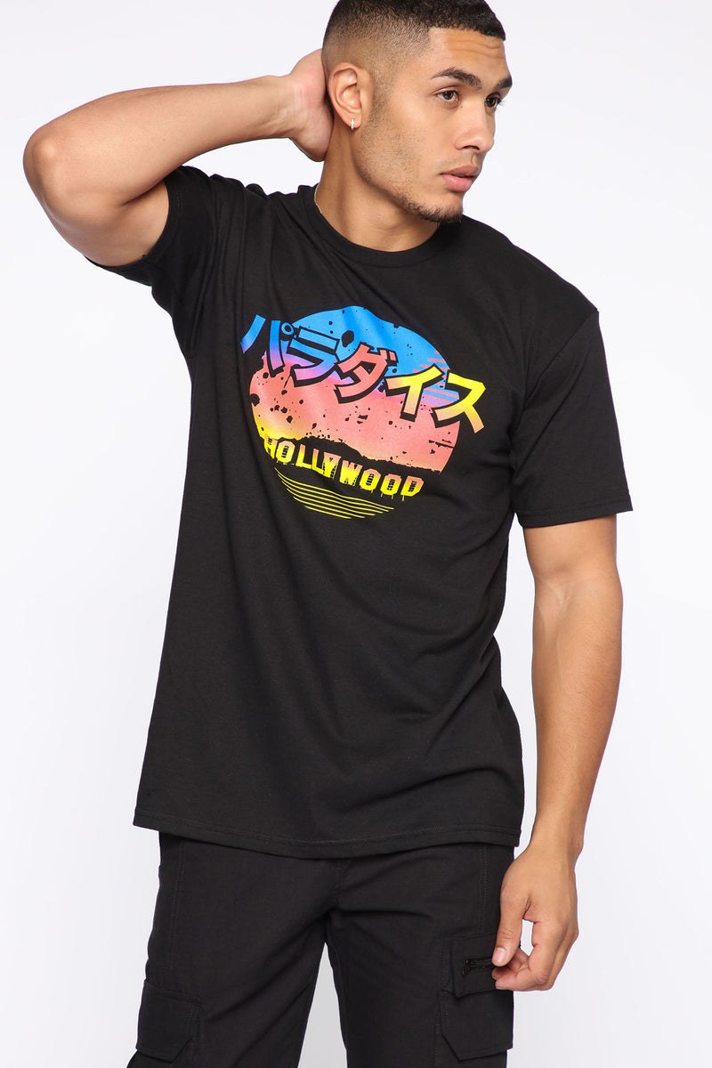 Hollywood Vibes Short Sleeve Tee - Black/combo | Fashion Nova, Mens ...