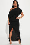 Alex Off Shoulder Maxi Dress - Black