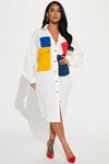 Big Decisions Midi Shirt Dress - White