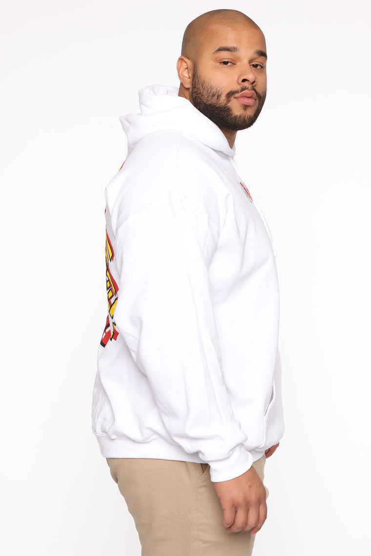 white pac man hoodie