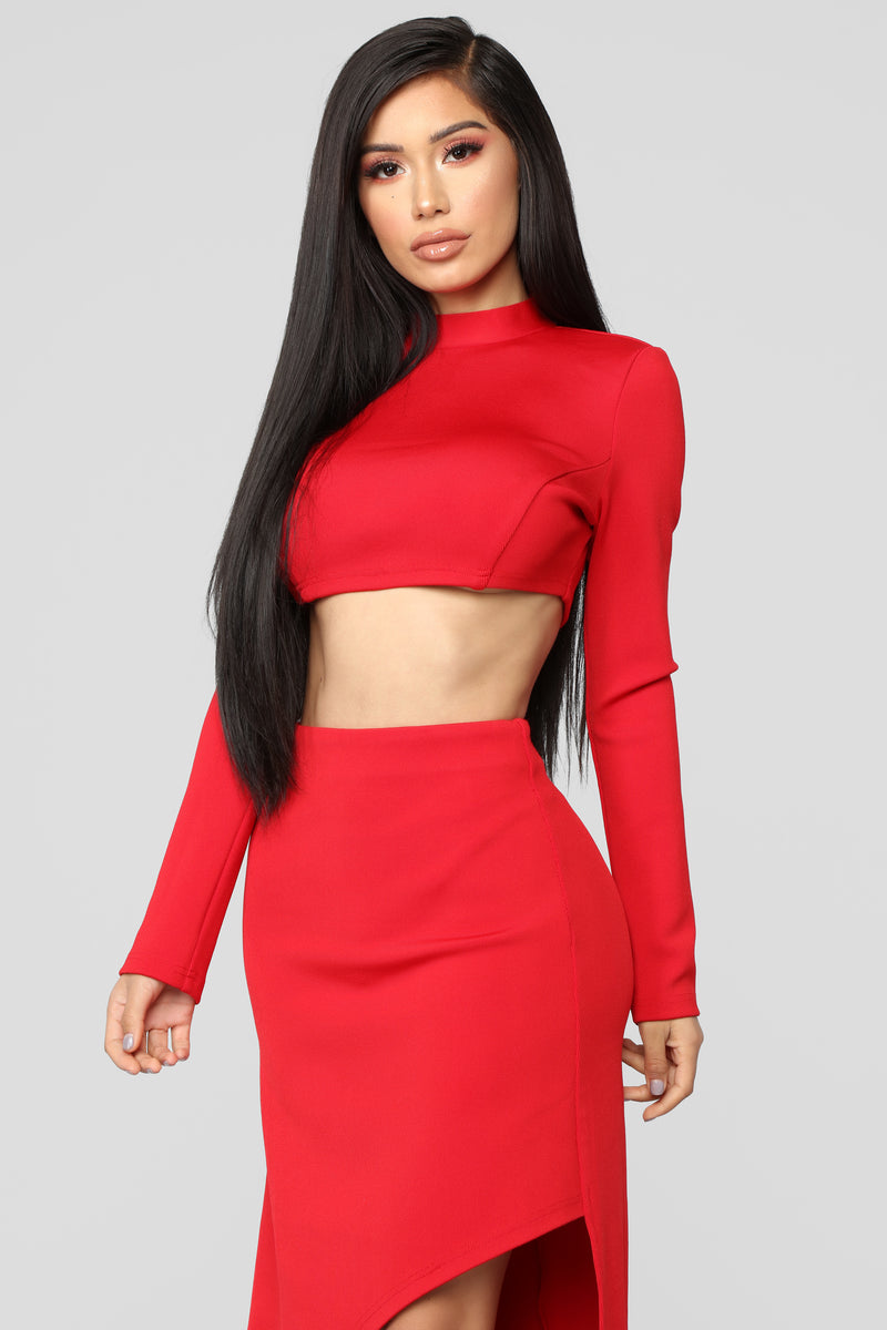 Always In My Head Bandage Skirt Set - Red | Fashion Nova, Luxe ...