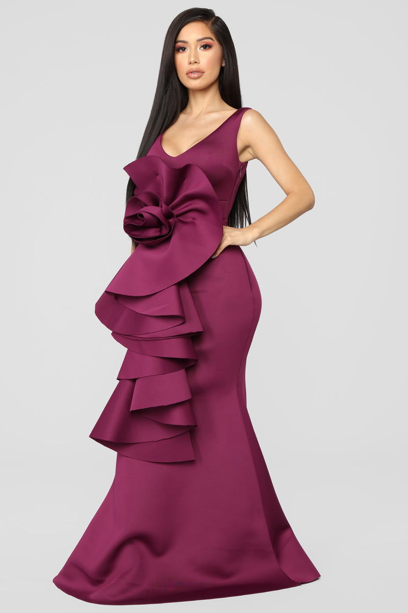 Photo Ready Mermaid Ruffle Maxi Gown - Eggplant | Fashion Nova, Luxe ...