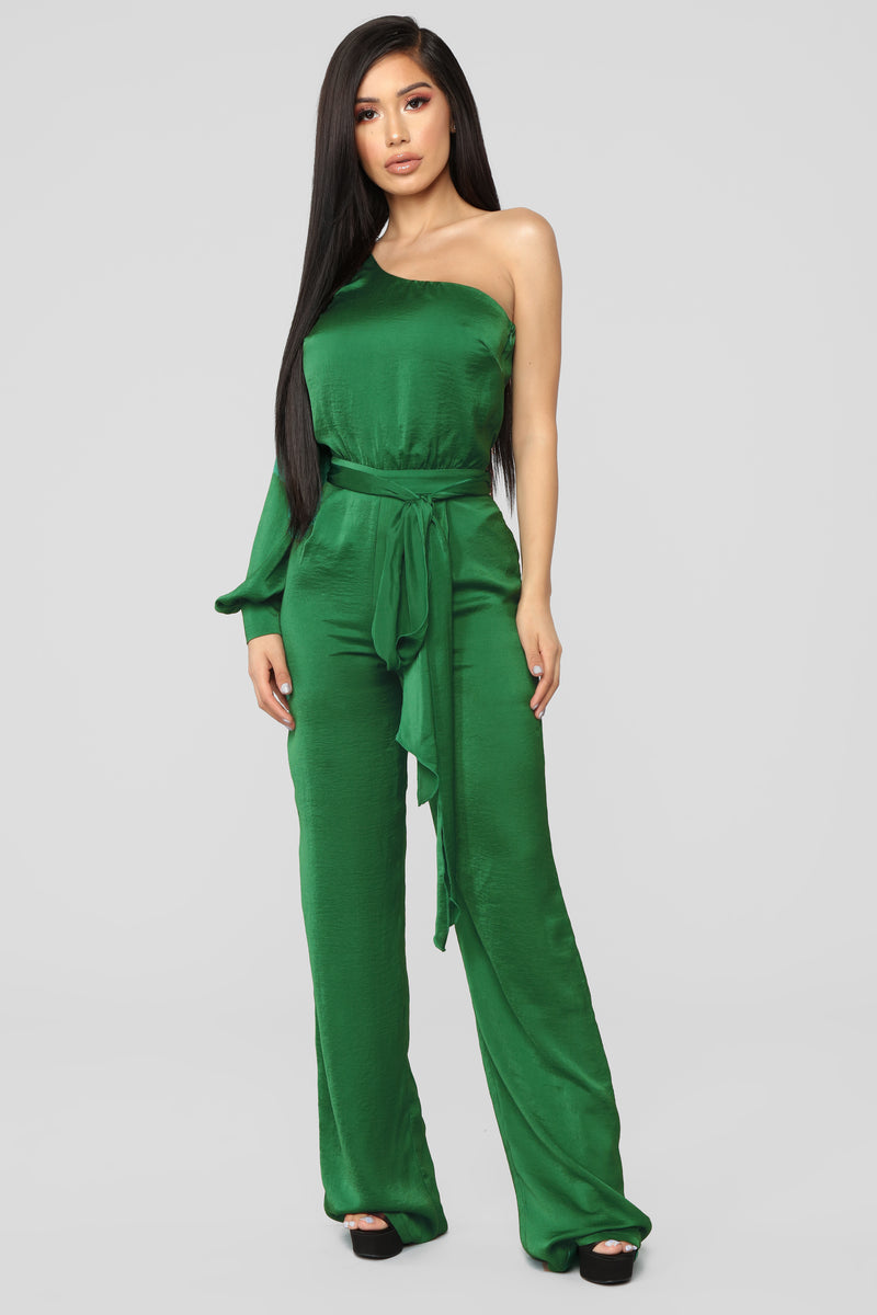 You'll Think Of Me Satin Jumpsuit - Kelly Green, Jumpsuits | Fashion Nova