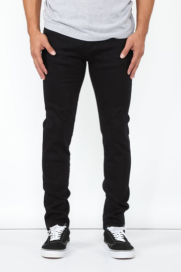 black skinny tapered jeans