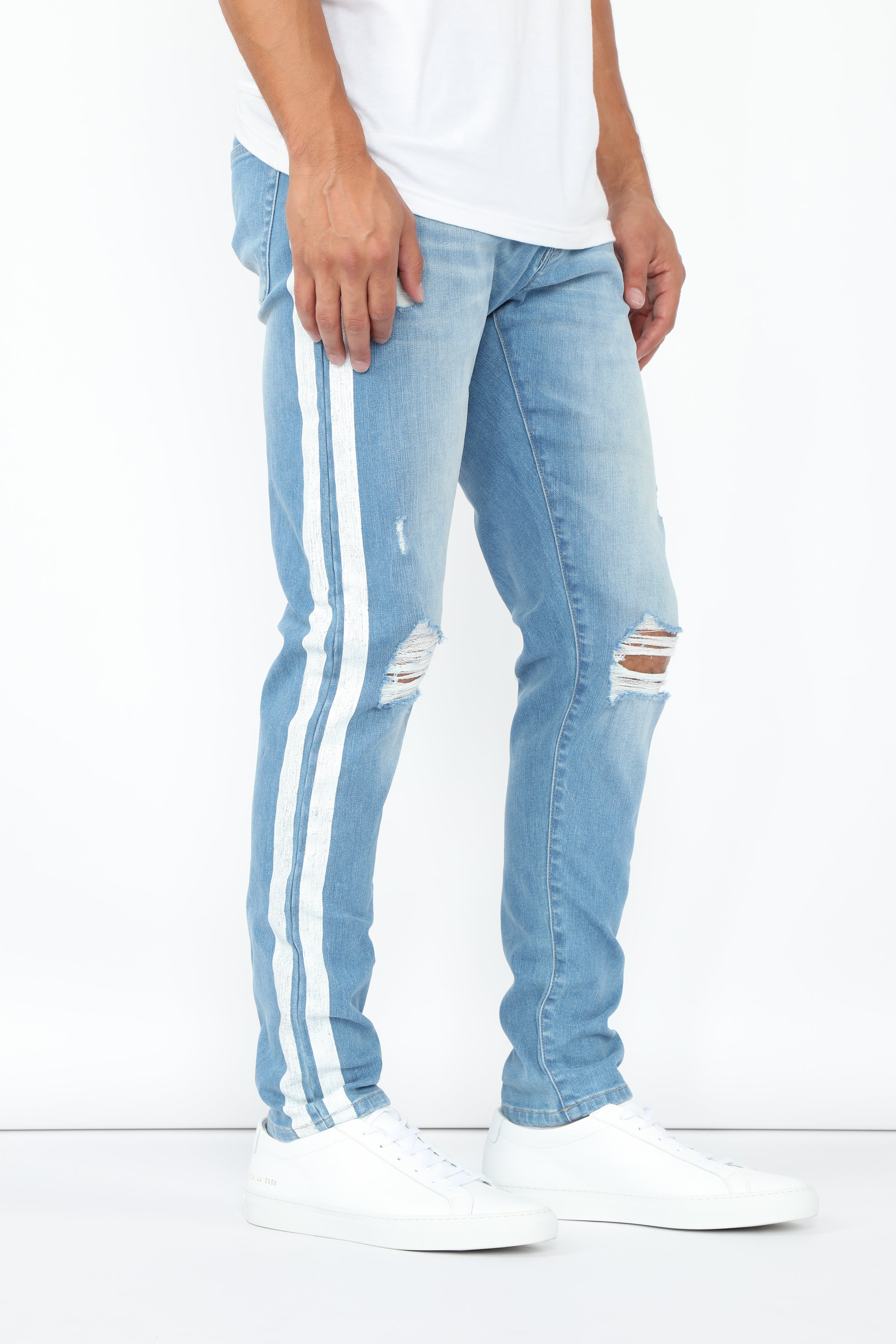 jeans with stripe down the side