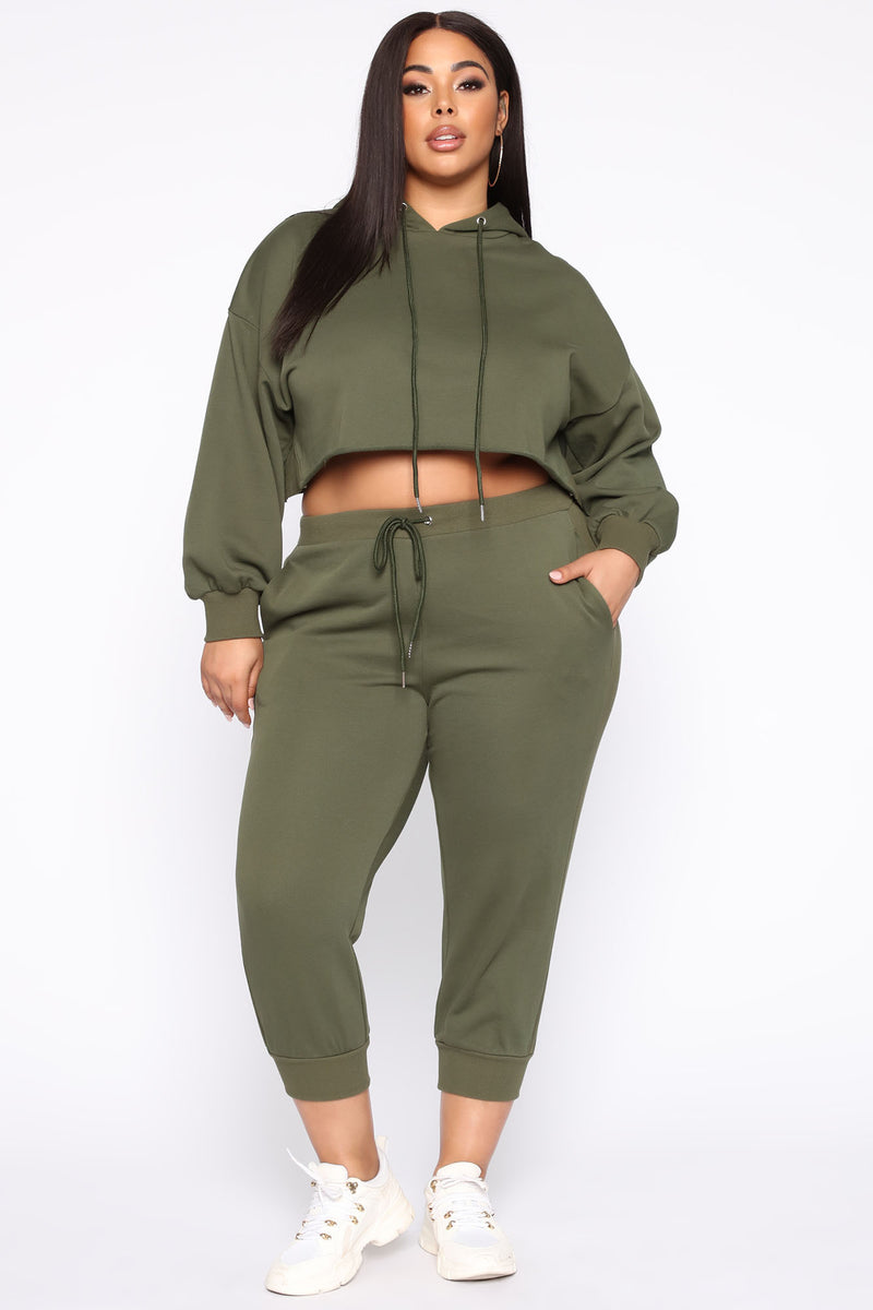 Don't Miss You Lounge Cropped Hoodie - Olive | Fashion Nova, Knit Tops ...