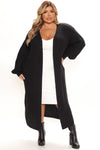 Couch Cuddles Long Cardigan - Black