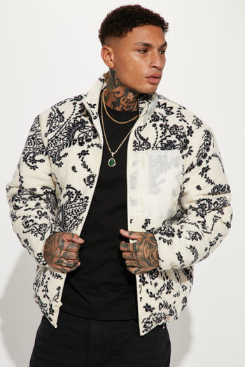 Fashion Nova Men's Bellevue Floral Tapestry Work Jacket