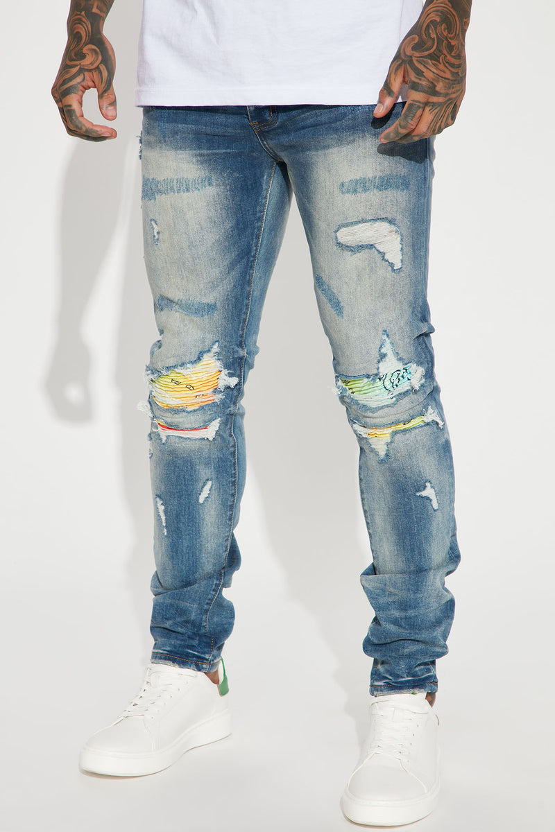 Vertigo Moto Slim Jeans - Medium Wash | Fashion Nova, Mens Jeans ...