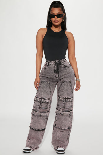 Fashion Nova Women's Chelsea Drop Waist Baggy Jeans