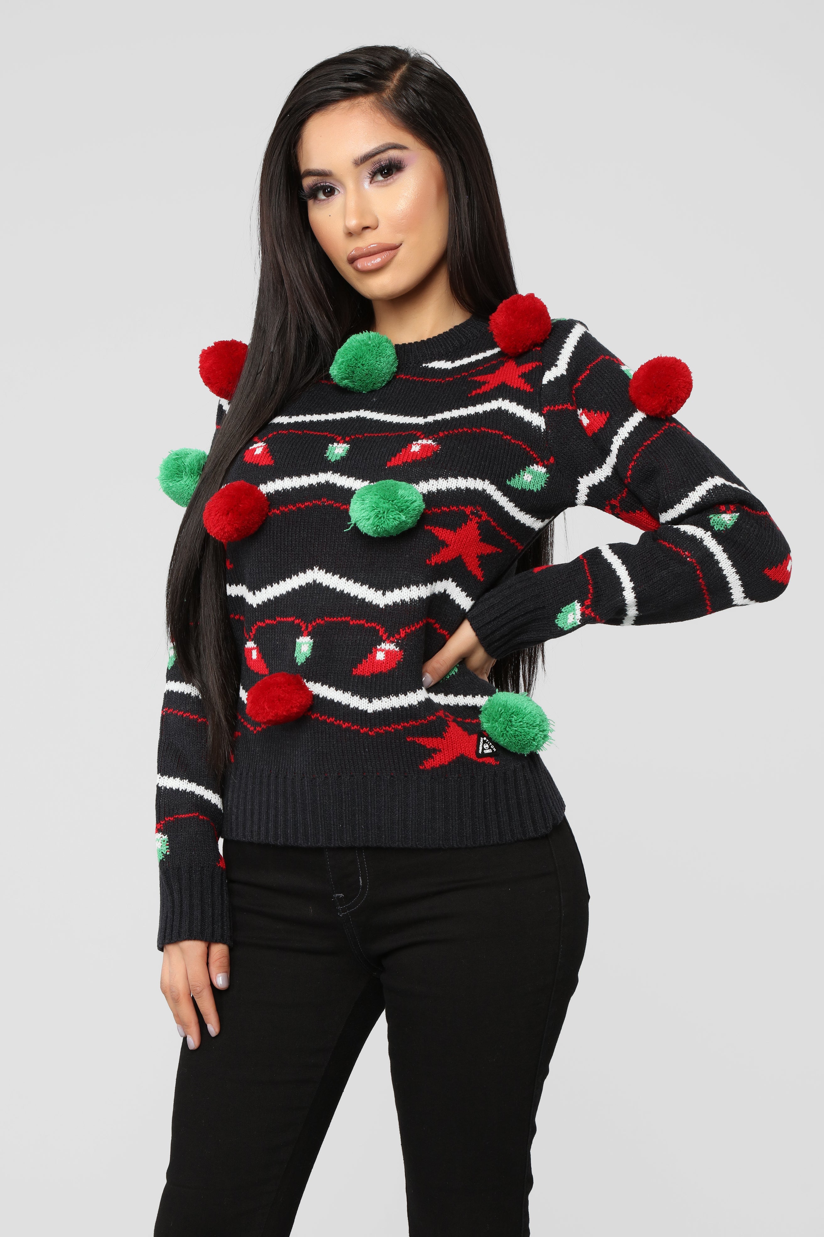 It's Lit Christmas Sweater - Black | Fashion Nova, Sweaters | Fashion Nova