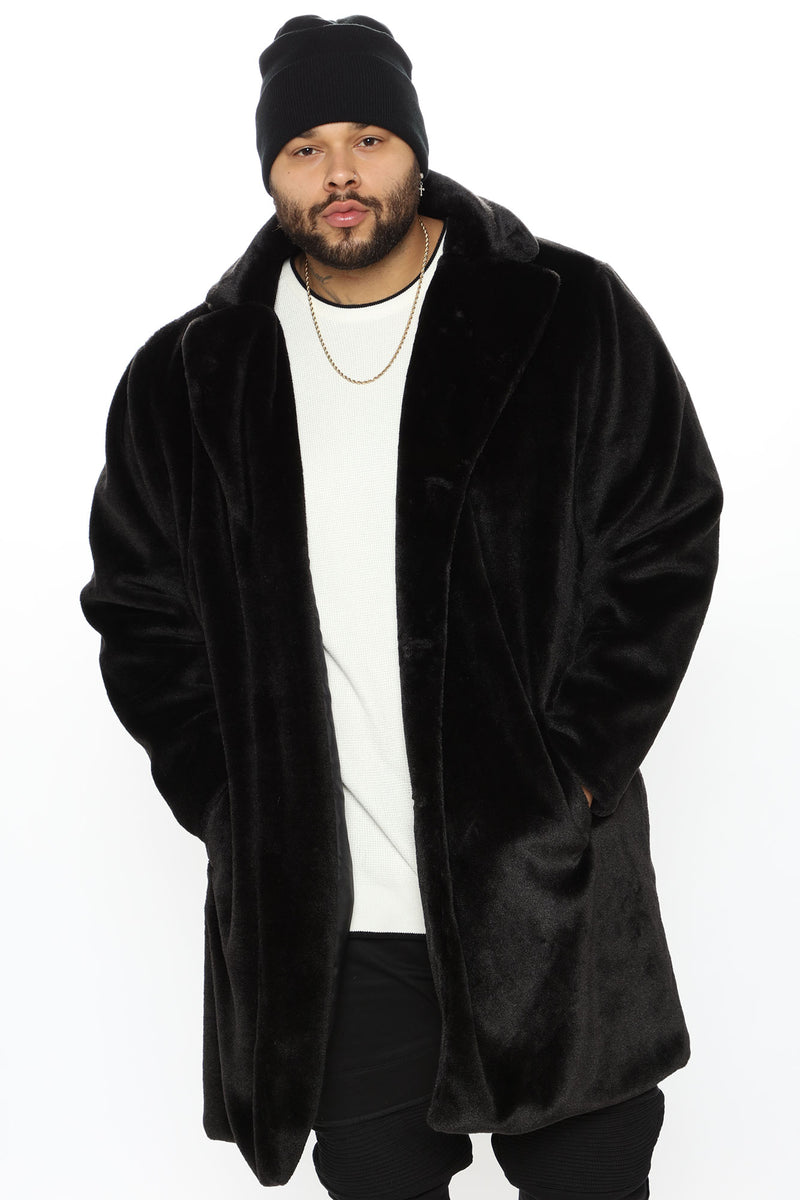 Cole Long Fur Coat - Black, Mens Jackets | Fashion Nova