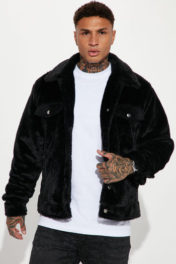 Cole Long Fur Coat - Black, Fashion Nova, Mens Jackets