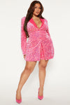 Material Girl Sequin Blazer Romper - Pink/Pink