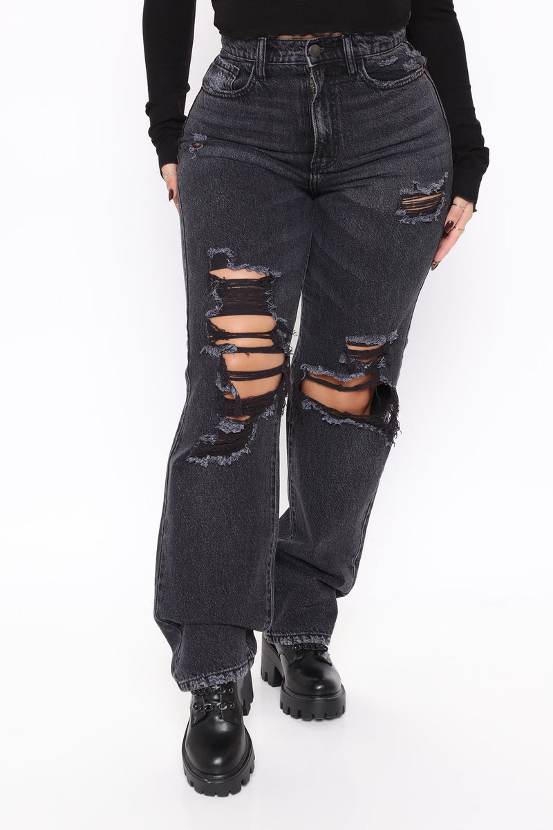 One And Only Ultra High Rise Ripped Boyfriend Jeans - Black | Fashion ...