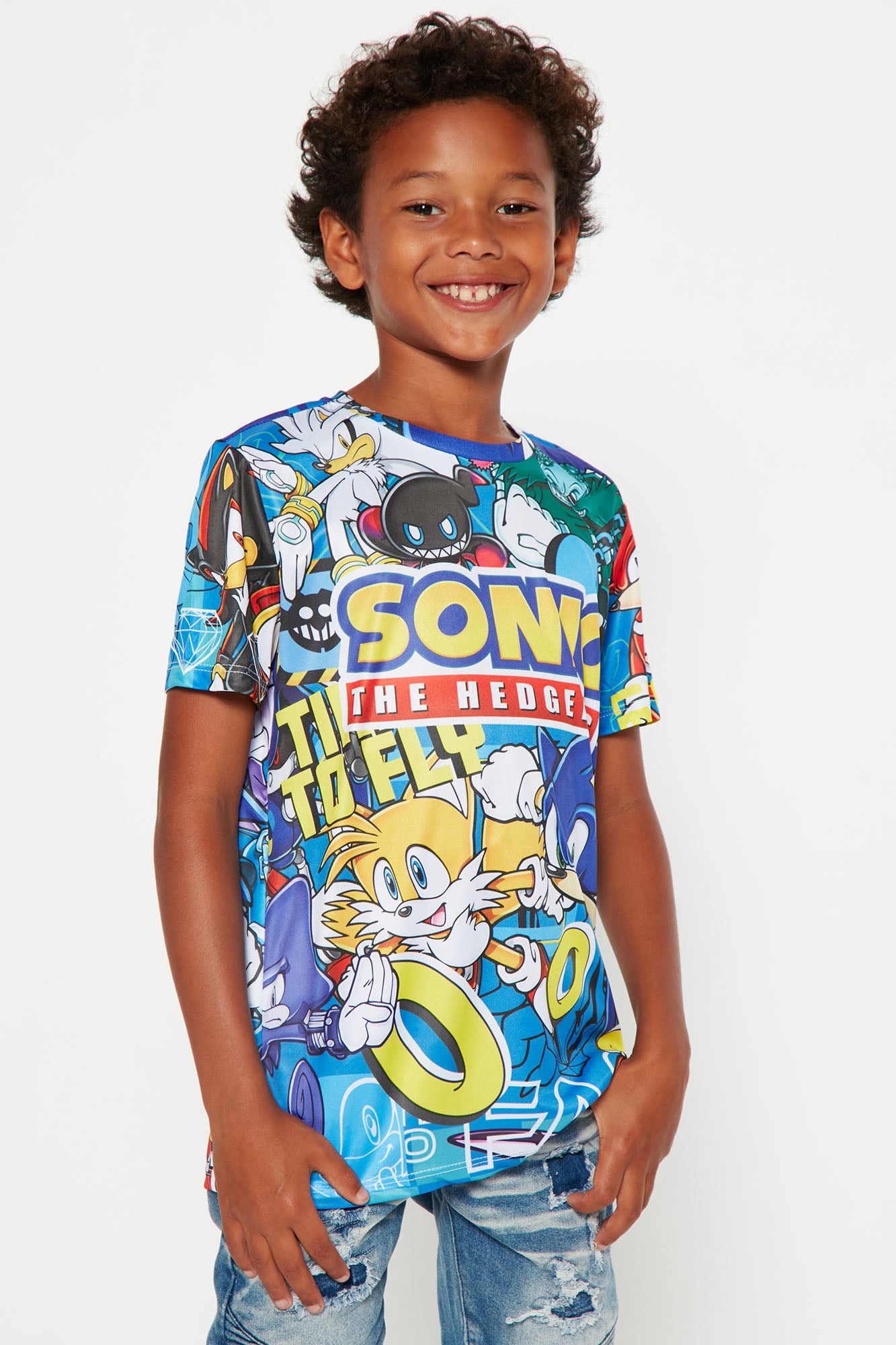 Mini Sonic The Hedgehog Tee - Blue/combo | Fashion Kids Tops & T- Shirts | Fashion Nova