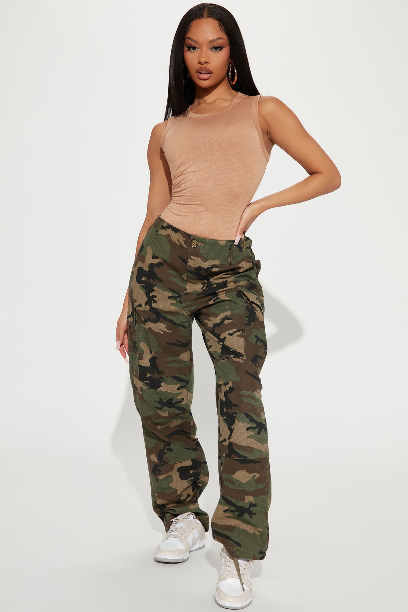 WDIRARA Womens Camo Print Cargo Baggy Jeans High Waist Wide Leg Denim Army  Pants Army Green Camouflage XS at Amazon Womens Jeans store