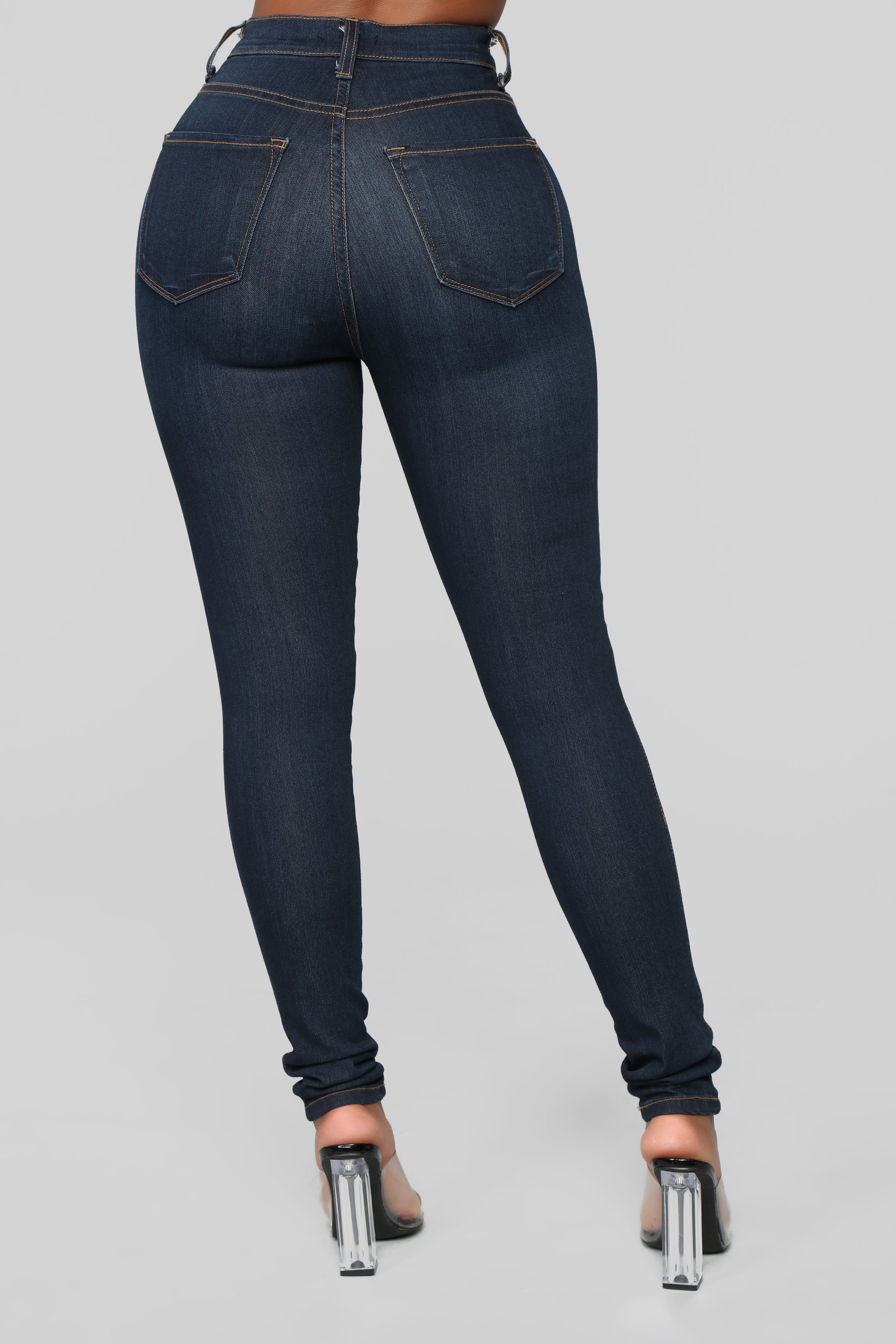 Classic High Waist Skinny Jeans - Dark