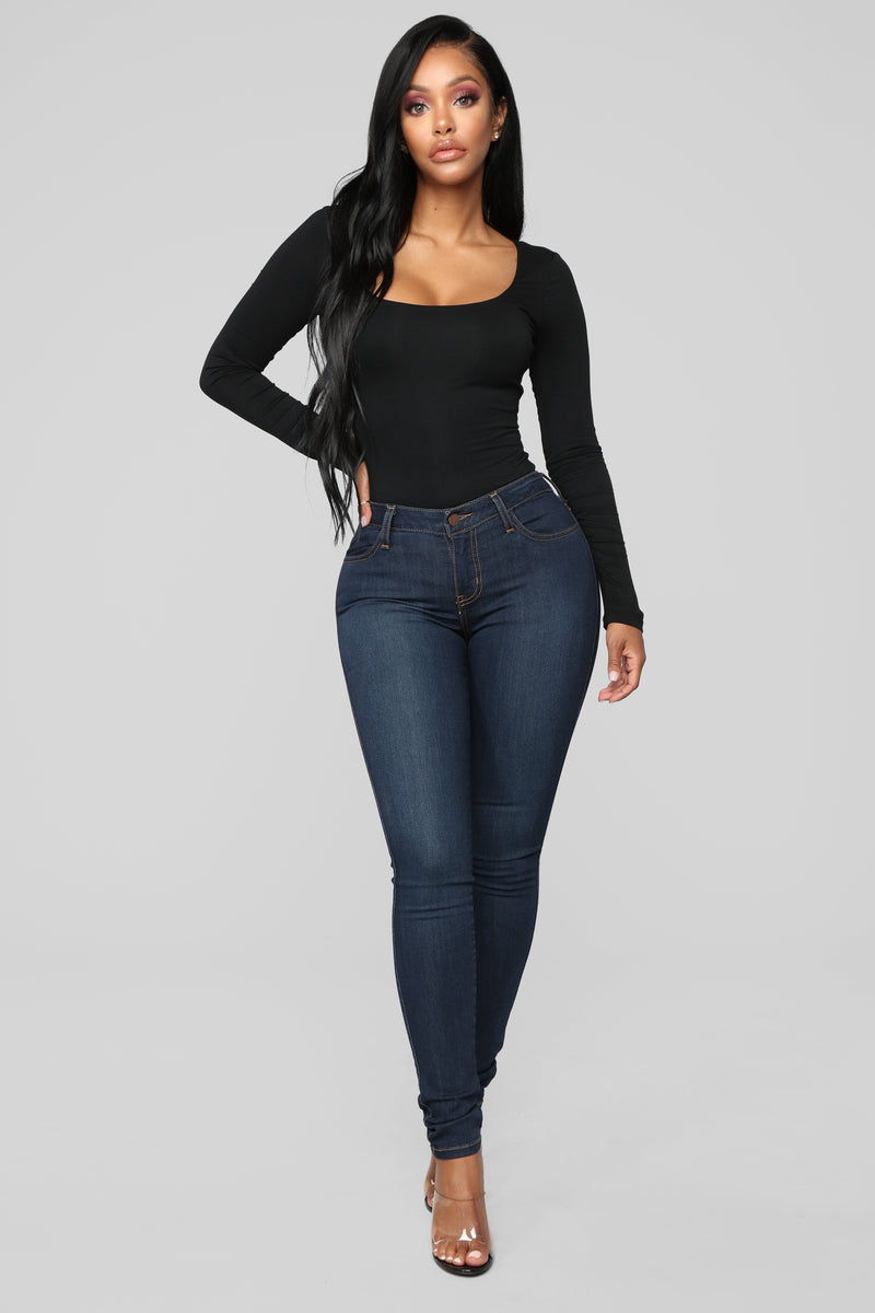 Classic Mid Rise Skinny Jeans - Dark Denim, Jeans | Fashion Nova