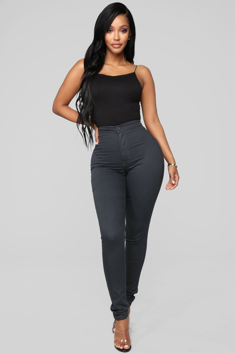 charcoal high waisted jeans