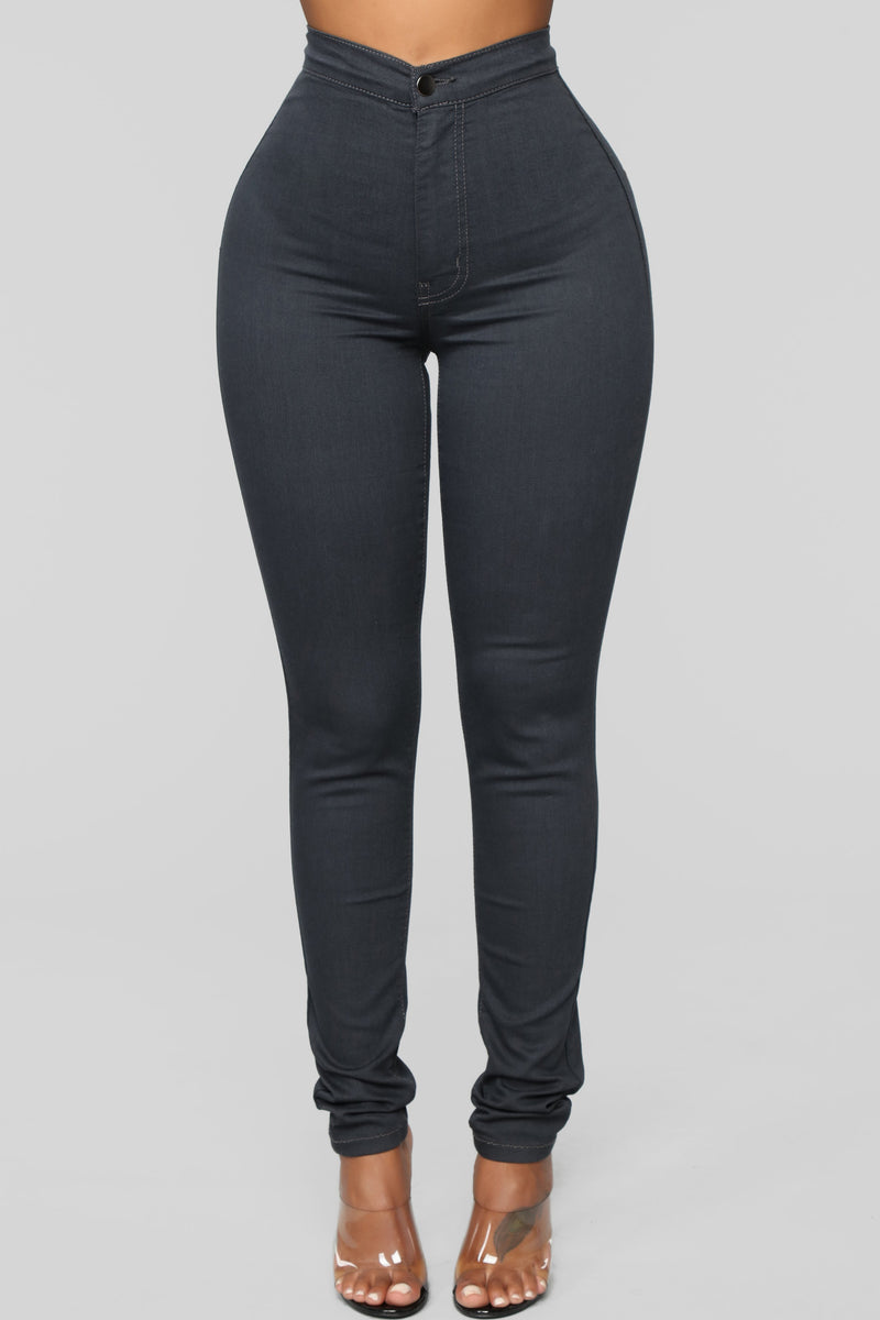 charcoal high waisted jeans