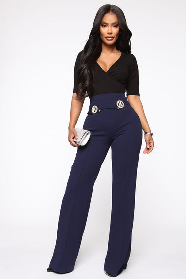 Oh So Icy Belted Pant - Navy