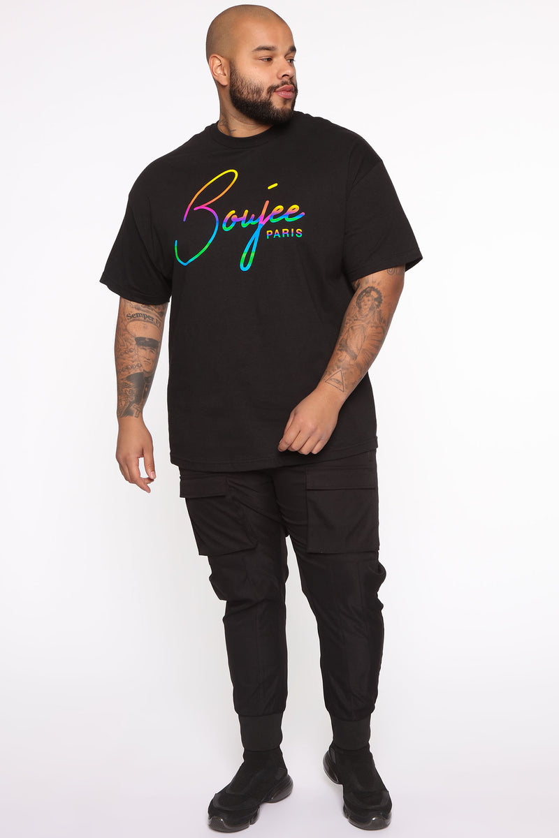 Boujee In Paris Short Sleeve Tee - Black/combo, Mens Graphic Tees ...