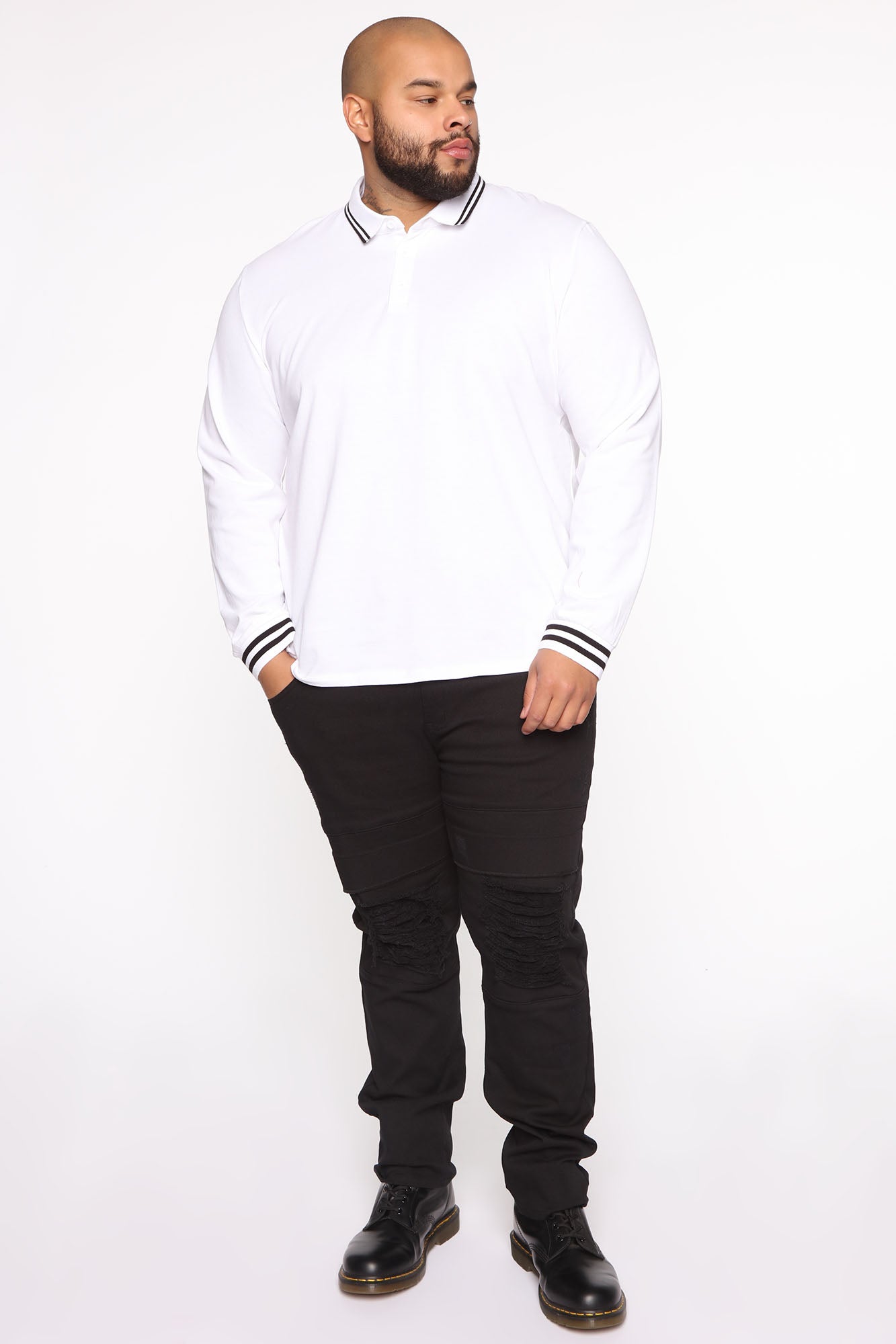 Wilson Long Sleeve Polo - White – Fashion Nova