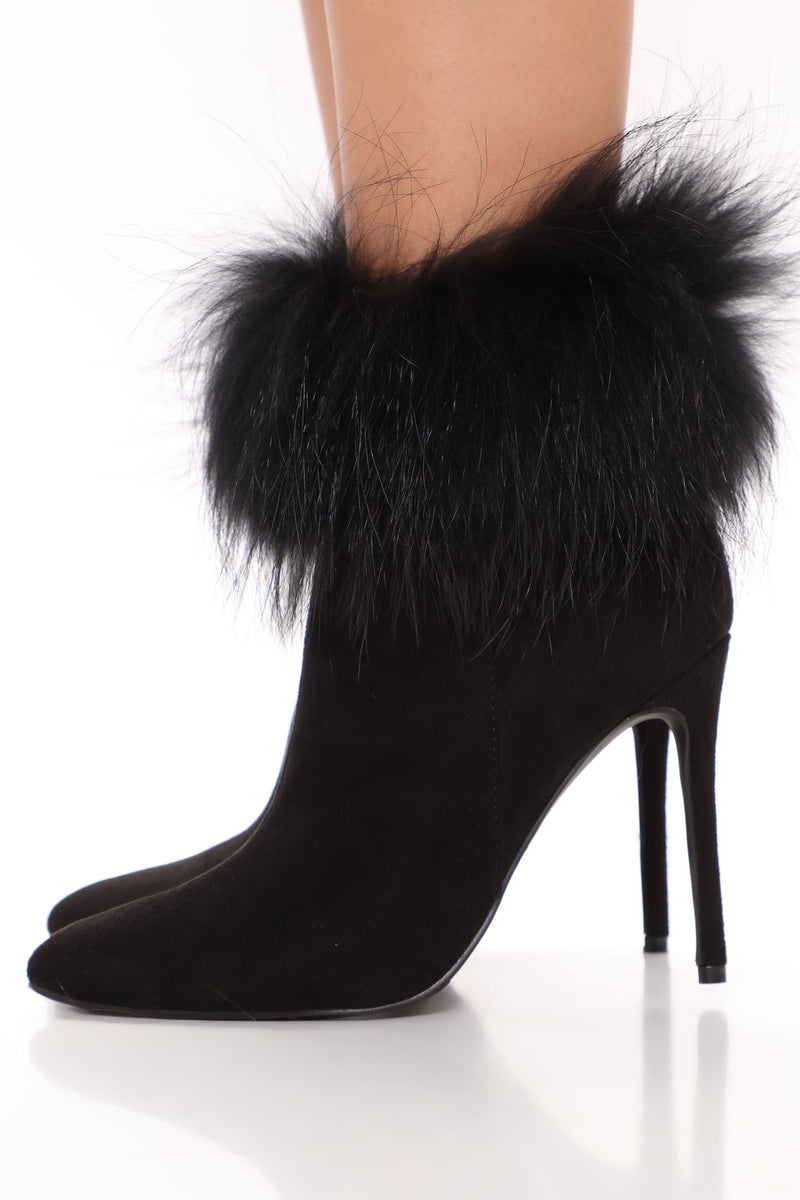 Natasha Faux Fur Booties - Black | Fashion Nova, Shoes | Fashion Nova