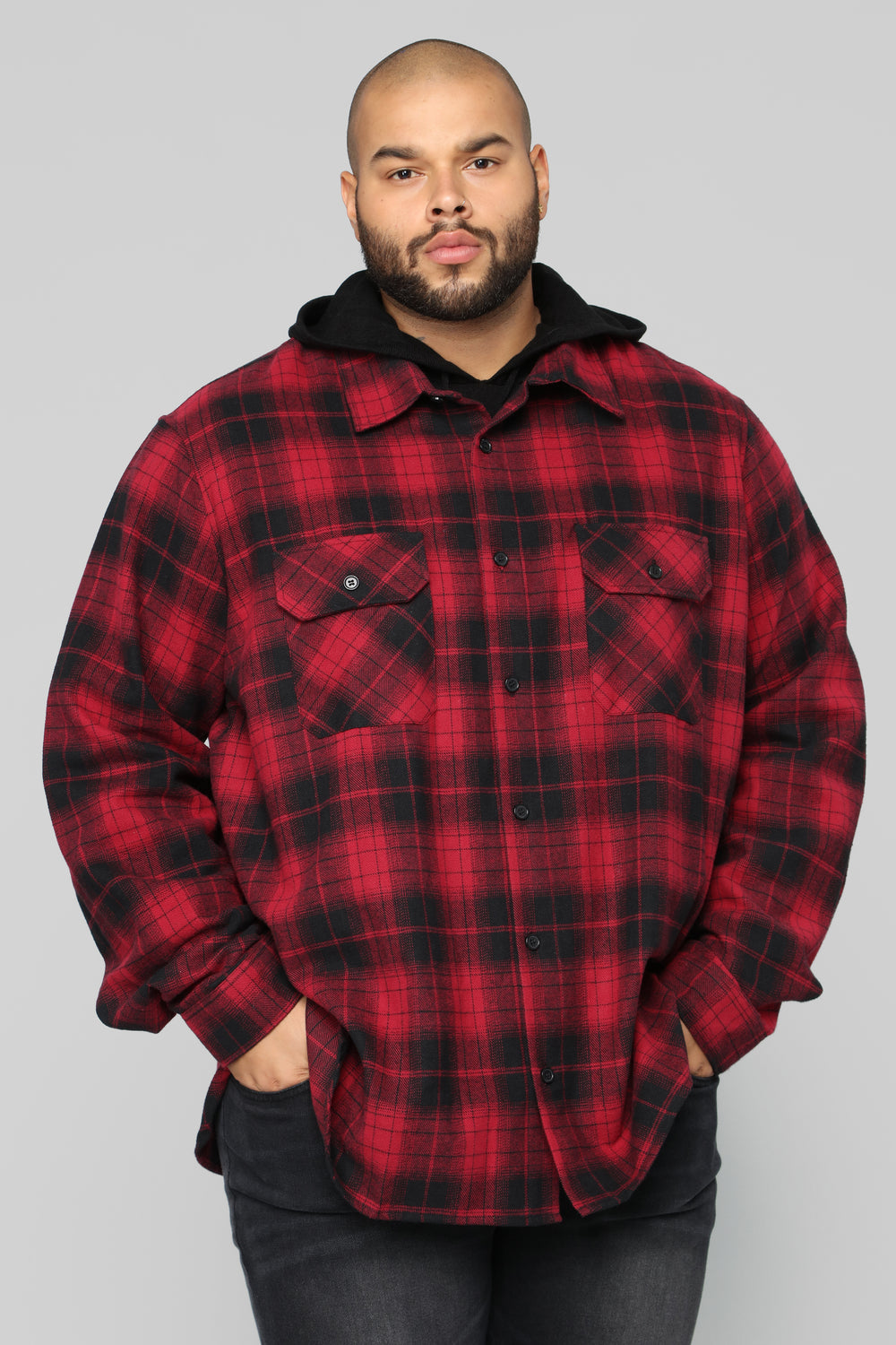 Kane's Long Sleeve Flannel Top - Red/Black