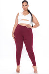 Running Around High Rise Legging - Burgundy