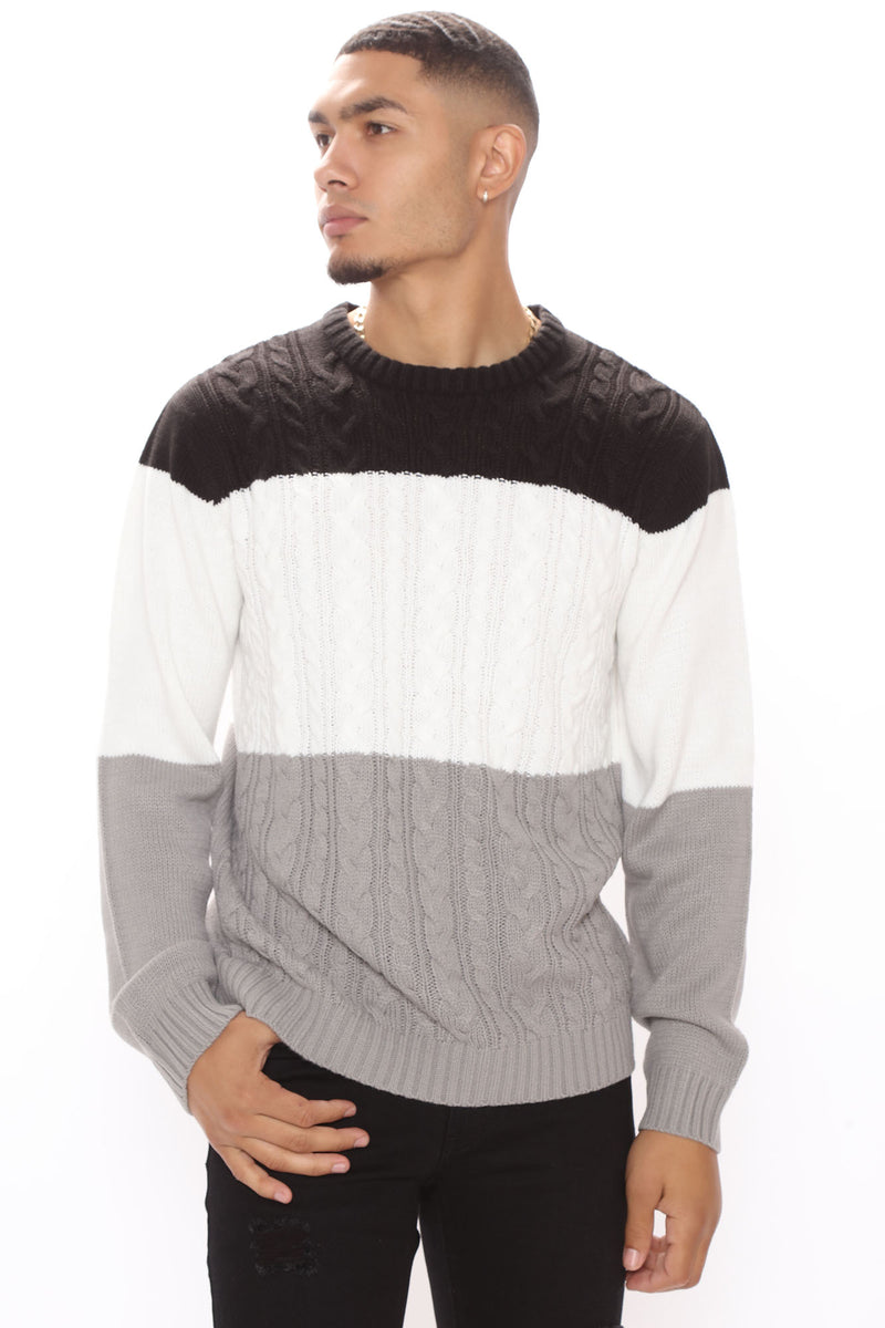 Jake Cable Knit Sweater - Black/combo | Fashion Nova, Mens Sweaters ...
