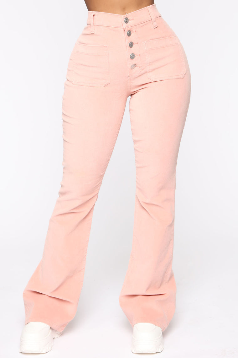 pink corduroy flares