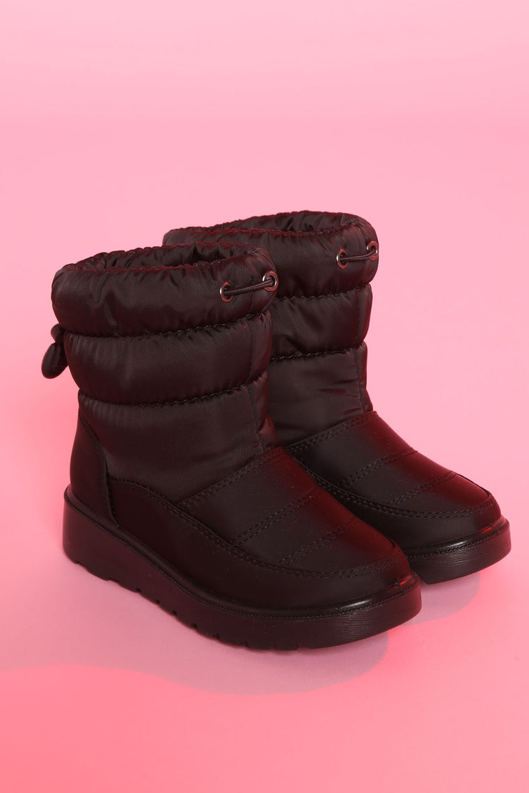 girls snow boots black