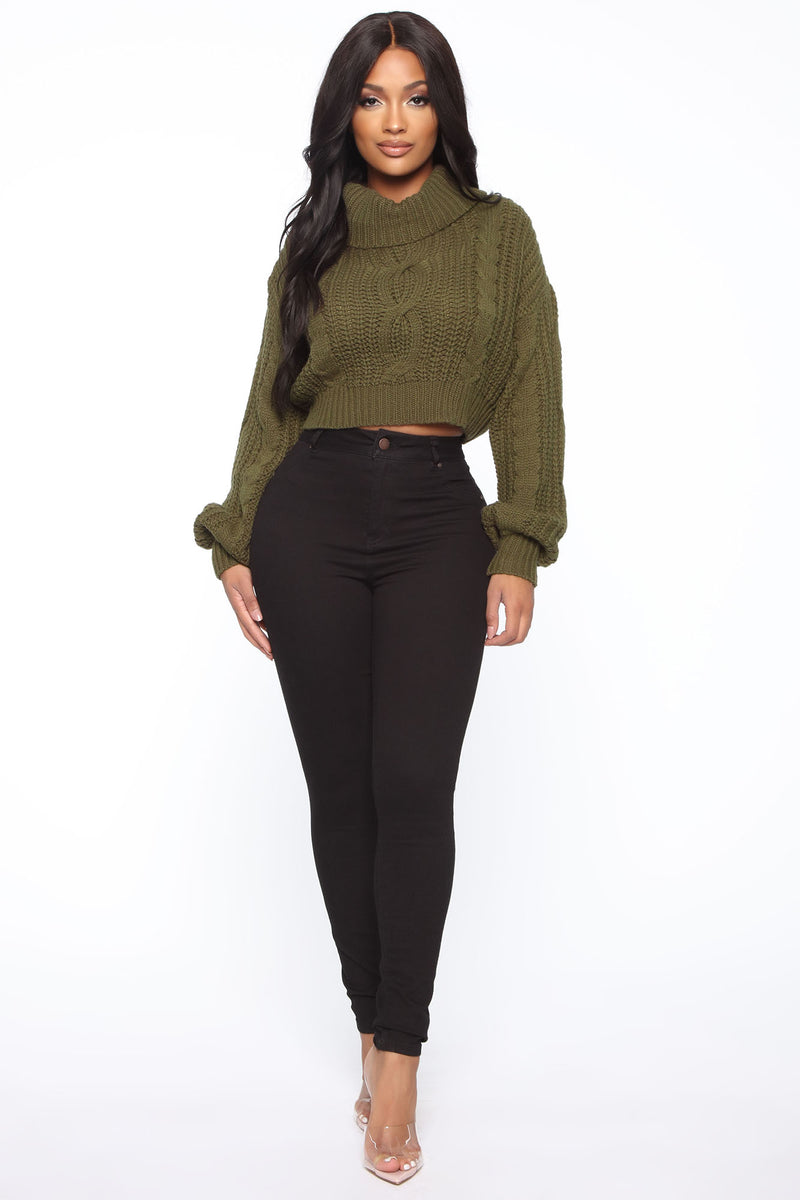 You Got It All Cropped Sweater - Olive | Fashion Nova, Sweaters ...