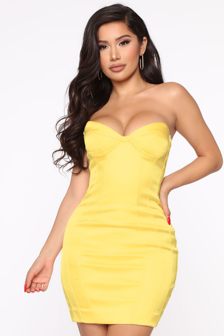yellow mini dress fashion nova